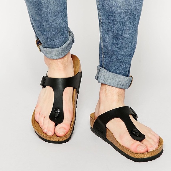 birkenstock black gizeh sandals